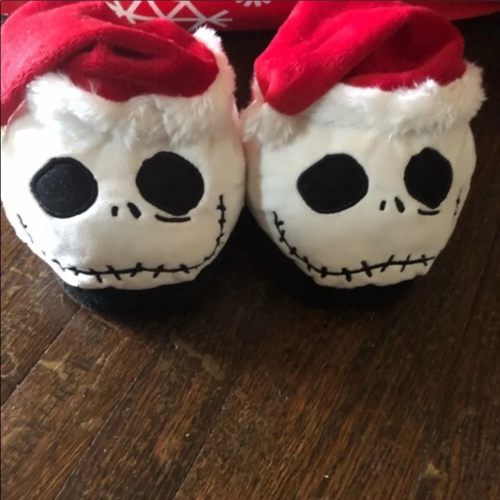 COPY - Disney Tim Burton red white and black slippers.